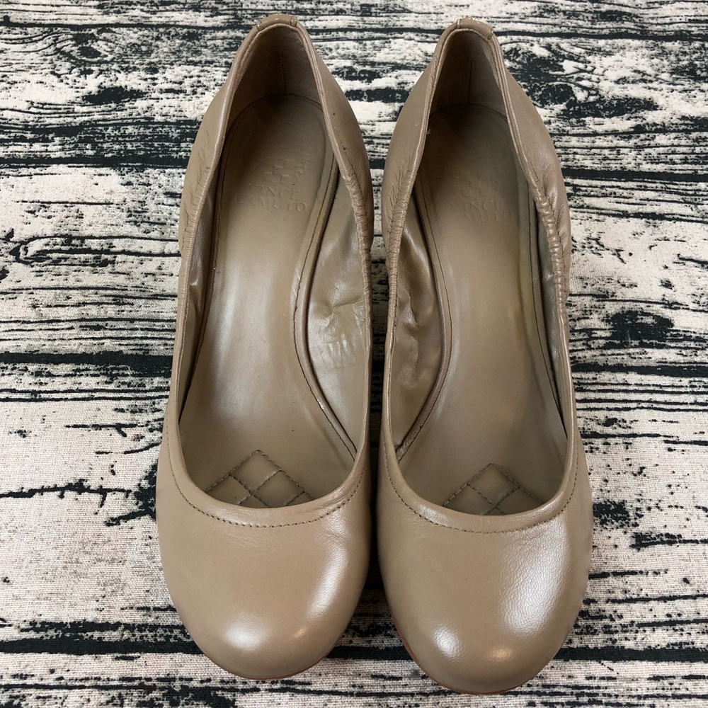 vince camuto white wedges